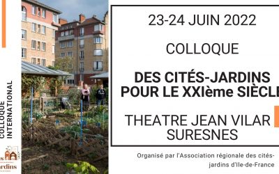 Dates du colloque “Des cités-jardins pour le XXIème siècle”