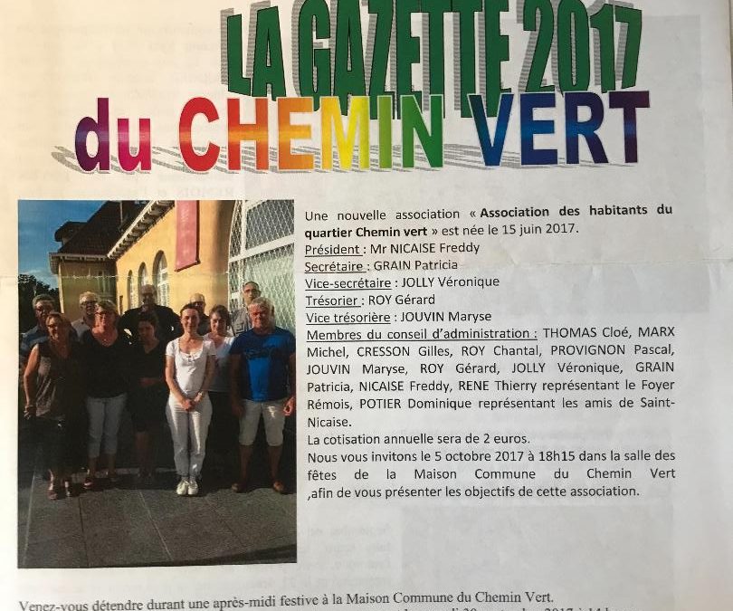 La Gazette 2017 du chemin Vert